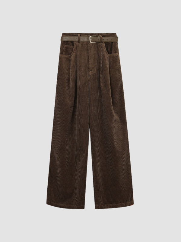 WLS Retro Dark Brown Loose Long Pants
