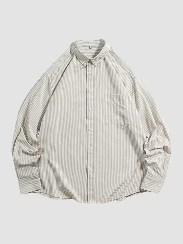 WLS Retro Striped Long Sleeve Loose Shirt