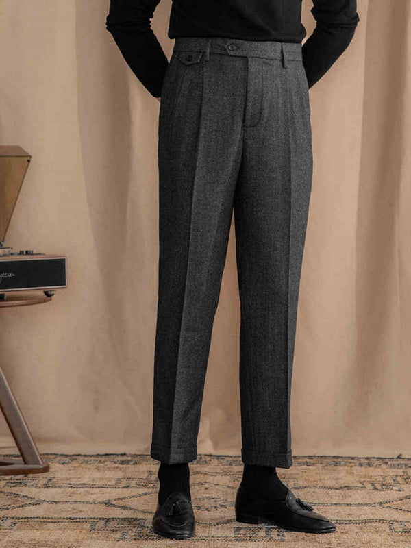 MV Retro British Herringbone Wool Trousers