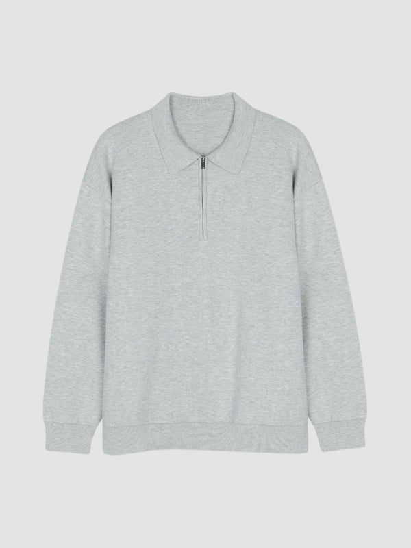 MV Casual Polo Collar Half-Zip Sweater