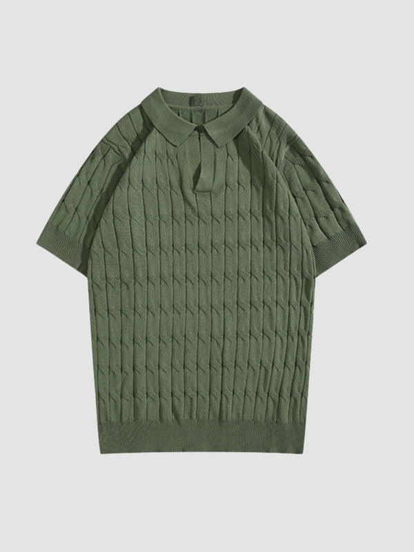 MV Slim-Fit Knitted Polo T-Shirt