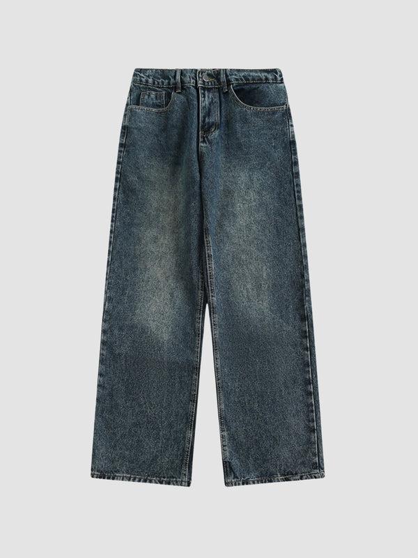 WLS Retro Washed Jeans Denim Pants