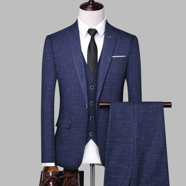 MV Italian Three-Piece Suit Style Groom Wedding Suit