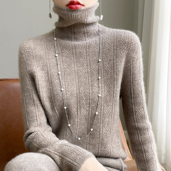 MV Pure Wool Seamless Knit Pile Collar Sweater