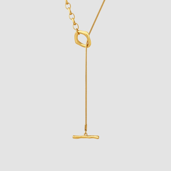 MV Gold-Plated OT Buckle Chain Necklace