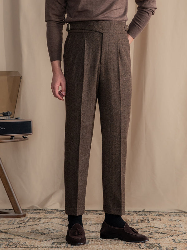 MV Herringbone Casual British Woolen Trousers