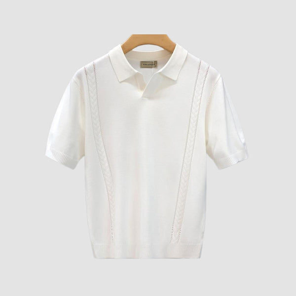 MV Lapel Ice Silk Knitted T-Shirt