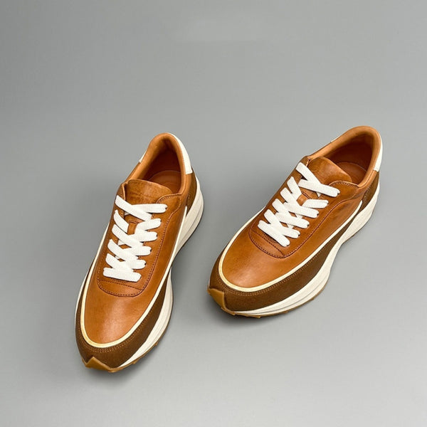 MV Casual Breathable Thick Bottom Leather Sneakers