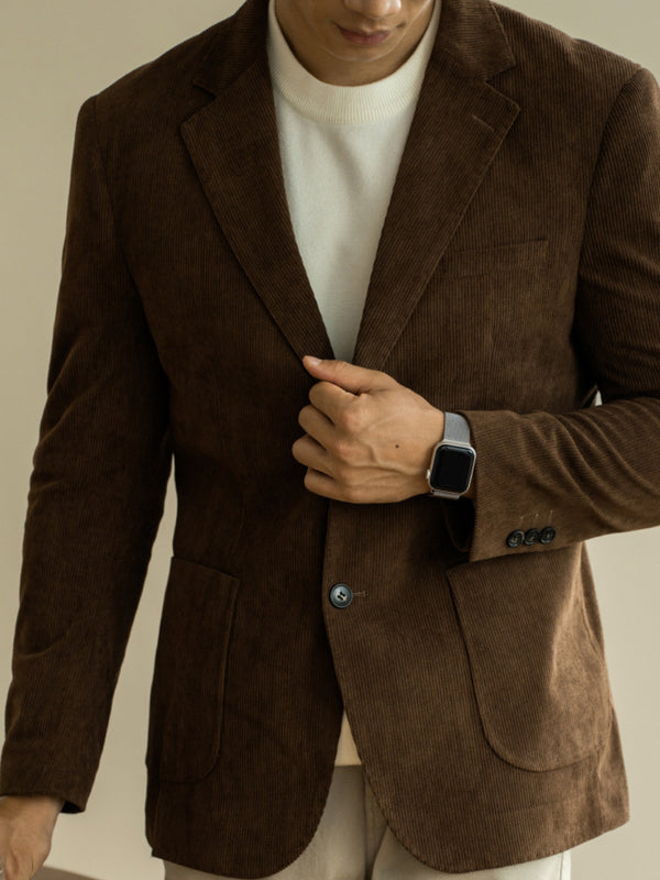 MV Corduroy Slim Fit Casual Suit Jacket