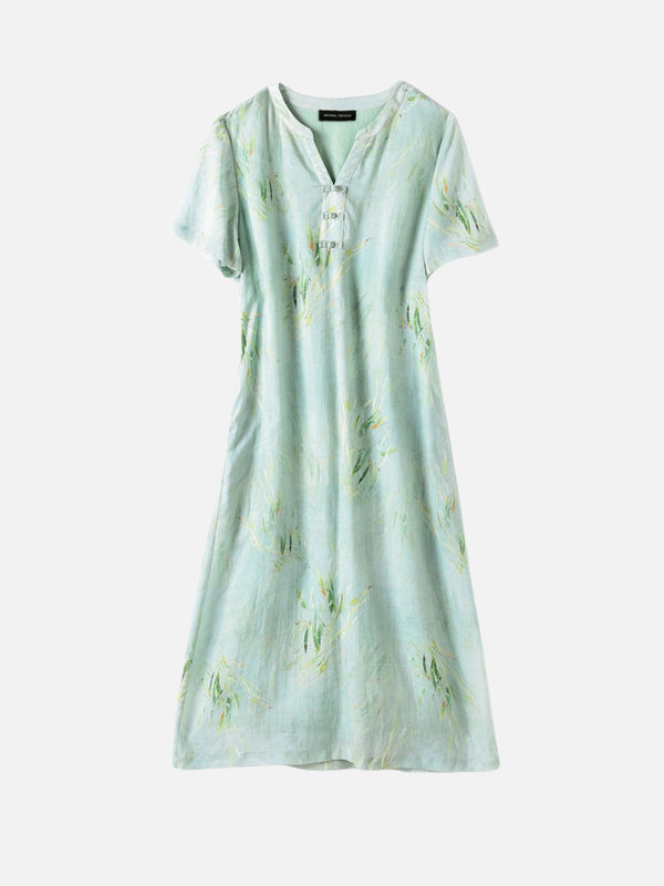 Capella Ramie V-Neck Gown
