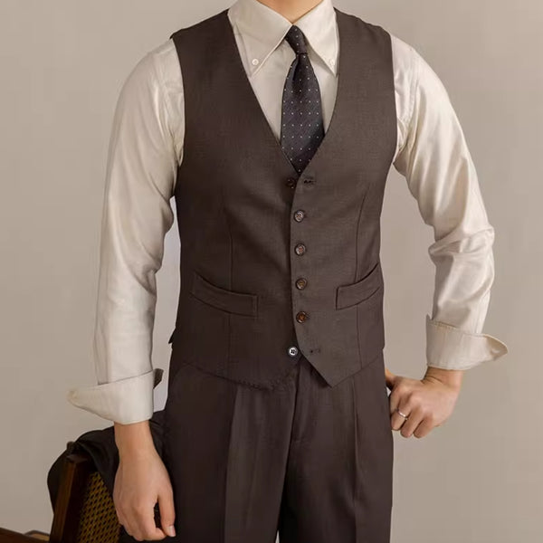 MV Retro Italian V-Neck Suit Vest