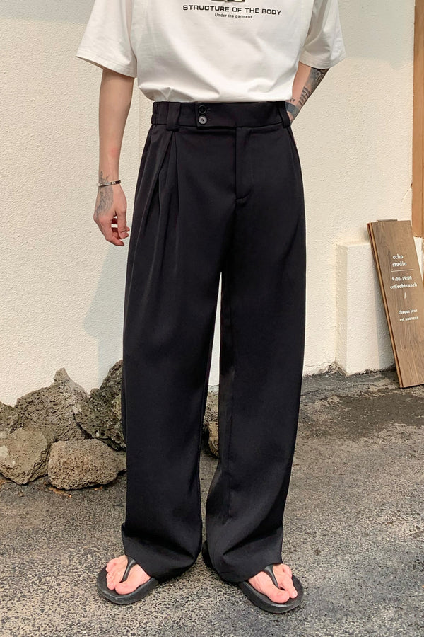 MV Pleated Drape Straight Casual Trousers