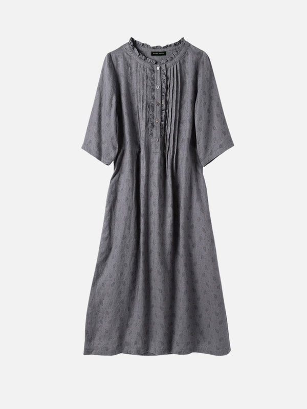 Wutong Lace Linen Midi Dress